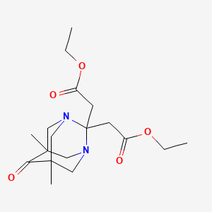 molecular formula C18H28N2O5 B3567294 diethyl 2,2'-(5,7-dimethyl-6-oxo-1,3-diazatricyclo[3.3.1.1~3,7~]decane-2,2-diyl)diacetate 