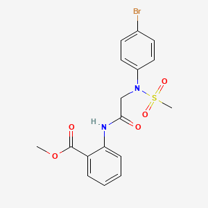 molecular formula C17H17BrN2O5S B3567350 methyl 2-[[2-(4-bromo-N-methylsulfonylanilino)acetyl]amino]benzoate 