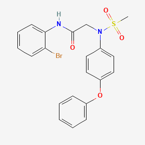 molecular formula C21H19BrN2O4S B3567363 N~1~-(2-bromophenyl)-N~2~-(methylsulfonyl)-N~2~-(4-phenoxyphenyl)glycinamide 