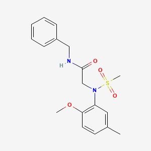 molecular formula C18H22N2O4S B3567391 N~1~-benzyl-N~2~-(2-methoxy-5-methylphenyl)-N~2~-(methylsulfonyl)glycinamide 