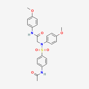 molecular formula C24H25N3O6S B3567411 N~2~-{[4-(acetylamino)phenyl]sulfonyl}-N~1~,N~2~-bis(4-methoxyphenyl)glycinamide 