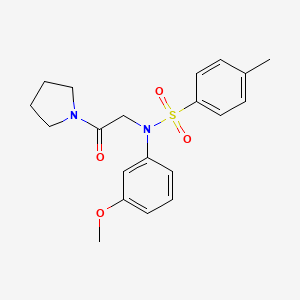 molecular formula C20H24N2O4S B3567432 N-(3-methoxyphenyl)-4-methyl-N-(2-oxo-2-pyrrolidin-1-ylethyl)benzenesulfonamide 