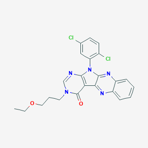 molecular formula C23H19Cl2N5O2 B356745 17-(2,5-dichlorophenyl)-13-(3-ethoxypropyl)-2,9,13,15,17-pentazatetracyclo[8.7.0.03,8.011,16]heptadeca-1,3,5,7,9,11(16),14-heptaen-12-one CAS No. 843669-42-1