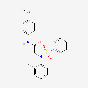 molecular formula C22H22N2O4S B3567453 N~1~-(4-methoxyphenyl)-N~2~-(2-methylphenyl)-N~2~-(phenylsulfonyl)glycinamide 