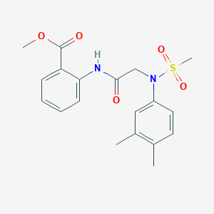molecular formula C19H22N2O5S B3567455 methyl 2-{[N-(3,4-dimethylphenyl)-N-(methylsulfonyl)glycyl]amino}benzoate 