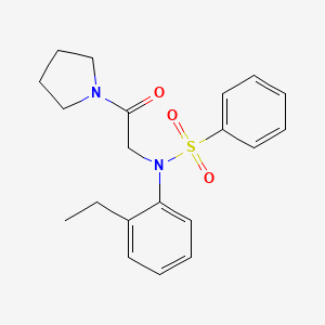 molecular formula C20H24N2O3S B3567467 N-(2-ethylphenyl)-N-[2-oxo-2-(1-pyrrolidinyl)ethyl]benzenesulfonamide 