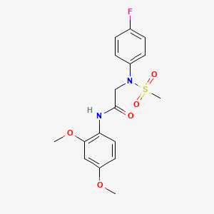 molecular formula C17H19FN2O5S B3567469 N-(2,4-dimethoxyphenyl)-2-(4-fluoro-N-methylsulfonylanilino)acetamide 
