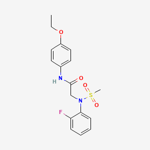 molecular formula C17H19FN2O4S B3567471 N~1~-(4-ethoxyphenyl)-N~2~-(2-fluorophenyl)-N~2~-(methylsulfonyl)glycinamide 