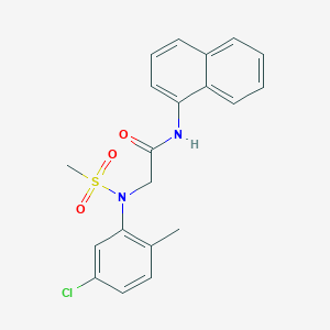 molecular formula C20H19ClN2O3S B3567477 N~2~-(5-chloro-2-methylphenyl)-N~2~-(methylsulfonyl)-N~1~-1-naphthylglycinamide 
