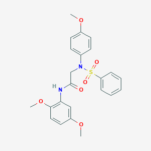 molecular formula C23H24N2O6S B3567478 N~1~-(2,5-dimethoxyphenyl)-N~2~-(4-methoxyphenyl)-N~2~-(phenylsulfonyl)glycinamide 
