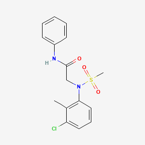 molecular formula C16H17ClN2O3S B3567536 N~2~-(3-chloro-2-methylphenyl)-N~2~-(methylsulfonyl)-N~1~-phenylglycinamide 
