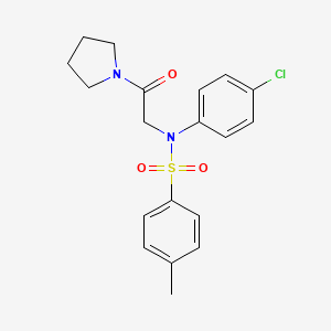 molecular formula C19H21ClN2O3S B3567543 N-(4-chlorophenyl)-4-methyl-N-[2-oxo-2-(1-pyrrolidinyl)ethyl]benzenesulfonamide 