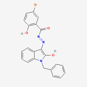 molecular formula C22H16BrN3O3 B3567586 N'-(1-benzyl-2-oxo-1,2-dihydro-3H-indol-3-ylidene)-5-bromo-2-hydroxybenzohydrazide 