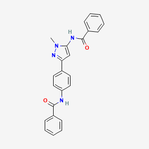 molecular formula C24H20N4O2 B3567686 N-{4-[5-(benzoylamino)-1-methyl-1H-pyrazol-3-yl]phenyl}benzamide 