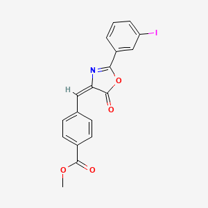 molecular formula C18H12INO4 B3567691 methyl 4-{[2-(3-iodophenyl)-5-oxo-1,3-oxazol-4(5H)-ylidene]methyl}benzoate 