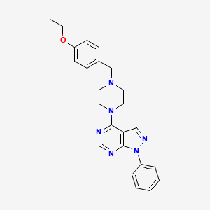 molecular formula C24H26N6O B3567699 4-[4-[(4-Ethoxyphenyl)methyl]piperazin-1-yl]-1-phenylpyrazolo[3,4-d]pyrimidine 