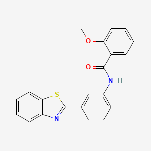 molecular formula C22H18N2O2S B3567716 N-[5-(1,3-benzothiazol-2-yl)-2-methylphenyl]-2-methoxybenzamide 