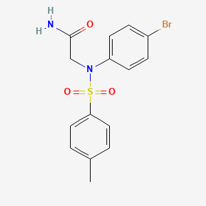 molecular formula C15H15BrN2O3S B3567893 N~2~-(4-bromophenyl)-N~2~-[(4-methylphenyl)sulfonyl]glycinamide 