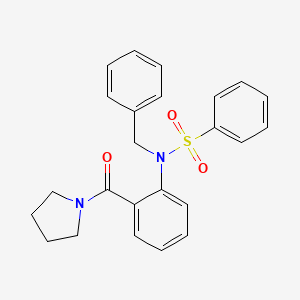 molecular formula C24H24N2O3S B3567895 N-benzyl-N-[2-(1-pyrrolidinylcarbonyl)phenyl]benzenesulfonamide 