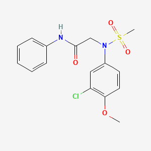 molecular formula C16H17ClN2O4S B3567907 N~2~-(3-chloro-4-methoxyphenyl)-N~2~-(methylsulfonyl)-N~1~-phenylglycinamide 