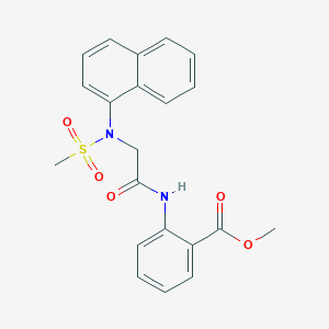 molecular formula C21H20N2O5S B3567915 methyl 2-{[N-(methylsulfonyl)-N-1-naphthylglycyl]amino}benzoate 