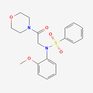 molecular formula C19H22N2O5S B3567931 N-(2-methoxyphenyl)-N-(2-morpholin-4-yl-2-oxoethyl)benzenesulfonamide 