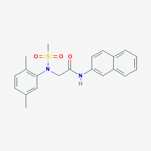 molecular formula C21H22N2O3S B3567939 N~2~-(2,5-dimethylphenyl)-N~2~-(methylsulfonyl)-N~1~-2-naphthylglycinamide 