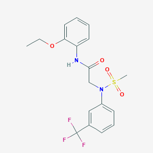 molecular formula C18H19F3N2O4S B3567948 N-(2-ethoxyphenyl)-2-[N-methylsulfonyl-3-(trifluoromethyl)anilino]acetamide 