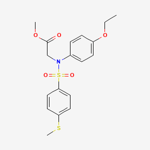 molecular formula C18H21NO5S2 B3567984 methyl 2-(4-ethoxy-N-(4-methylsulfanylphenyl)sulfonylanilino)acetate 
