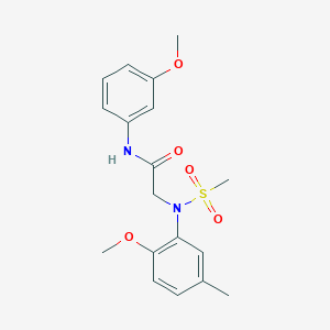 molecular formula C18H22N2O5S B3568015 N~2~-(2-methoxy-5-methylphenyl)-N~1~-(3-methoxyphenyl)-N~2~-(methylsulfonyl)glycinamide 