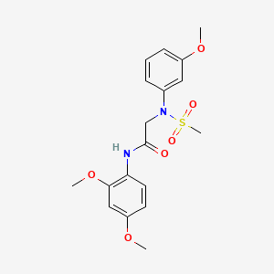 molecular formula C18H22N2O6S B3568016 N-(2,4-dimethoxyphenyl)-2-[3-methoxy(methylsulfonyl)anilino]acetamide 