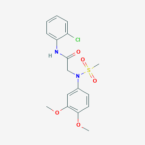 molecular formula C17H19ClN2O5S B3568034 N~1~-(2-chlorophenyl)-N~2~-(3,4-dimethoxyphenyl)-N~2~-(methylsulfonyl)glycinamide 