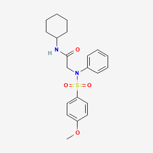 molecular formula C21H26N2O4S B3568061 N~1~-cyclohexyl-N~2~-[(4-methoxyphenyl)sulfonyl]-N~2~-phenylglycinamide 