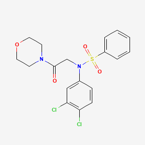molecular formula C18H18Cl2N2O4S B3568089 N-(3,4-dichlorophenyl)-N-[2-(4-morpholinyl)-2-oxoethyl]benzenesulfonamide 