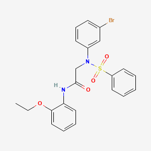 molecular formula C22H21BrN2O4S B3568107 N~2~-(3-bromophenyl)-N~1~-(2-ethoxyphenyl)-N~2~-(phenylsulfonyl)glycinamide 