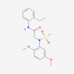 molecular formula C19H24N2O5S B3568117 N~2~-(2,5-dimethoxyphenyl)-N~1~-(2-ethylphenyl)-N~2~-(methylsulfonyl)glycinamide 