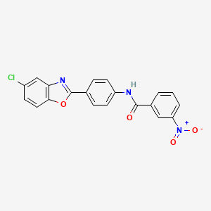 molecular formula C20H12ClN3O4 B3568142 N-(4-(5-Chlorobenzo[d]oxazol-2-yl)phenyl)-3-nitrobenzamide 