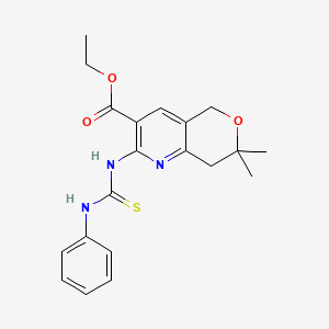 molecular formula C20H23N3O3S B3568165 ethyl 2-[(anilinocarbonothioyl)amino]-7,7-dimethyl-7,8-dihydro-5H-pyrano[4,3-b]pyridine-3-carboxylate 