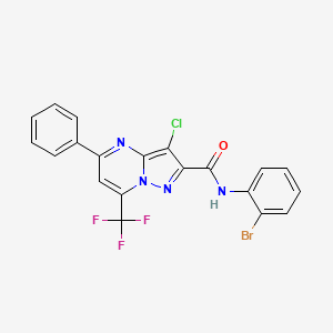 molecular formula C20H11BrClF3N4O B3568288 N-(2-bromophenyl)-3-chloro-5-phenyl-7-(trifluoromethyl)pyrazolo[1,5-a]pyrimidine-2-carboxamide 