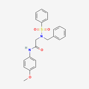 molecular formula C22H22N2O4S B3568320 2-(N-BENZYLBENZENESULFONAMIDO)-N-(4-METHOXYPHENYL)ACETAMIDE 