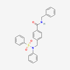 molecular formula C27H24N2O3S B3568326 N-BENZYL-4-[(N-PHENYLBENZENESULFONAMIDO)METHYL]BENZAMIDE 