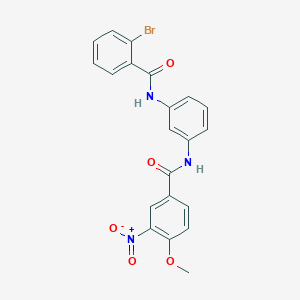 molecular formula C21H16BrN3O5 B3568395 N-[3-[(2-bromobenzoyl)amino]phenyl]-4-methoxy-3-nitrobenzamide 