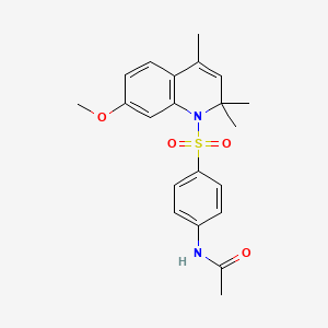molecular formula C21H24N2O4S B3568459 N-{4-[(7-methoxy-2,2,4-trimethylquinolin-1(2H)-yl)sulfonyl]phenyl}acetamide 