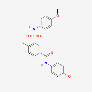 molecular formula C22H22N2O5S B3568490 N-(4-methoxyphenyl)-3-[(4-methoxyphenyl)sulfamoyl]-4-methylbenzamide 