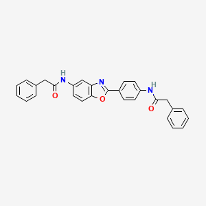 molecular formula C29H23N3O3 B3568533 2-phenyl-N-[4-[5-[(2-phenylacetyl)amino]-1,3-benzoxazol-2-yl]phenyl]acetamide 