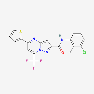 molecular formula C19H12ClF3N4OS B3568598 N-(3-chloro-2-methylphenyl)-5-(thiophen-2-yl)-7-(trifluoromethyl)pyrazolo[1,5-a]pyrimidine-2-carboxamide 