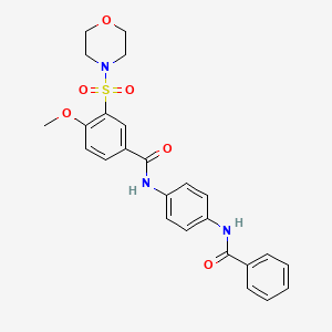 molecular formula C25H25N3O6S B3568749 N-(4-BENZAMIDOPHENYL)-4-METHOXY-3-(MORPHOLINE-4-SULFONYL)BENZAMIDE 