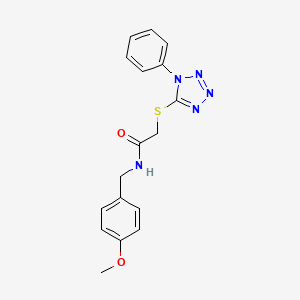 molecular formula C17H17N5O2S B3568785 N~1~-(4-METHOXYBENZYL)-2-[(1-PHENYL-1H-1,2,3,4-TETRAAZOL-5-YL)SULFANYL]ACETAMIDE 