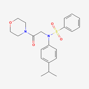 molecular formula C21H26N2O4S B3568803 N-(2-morpholin-4-yl-2-oxoethyl)-N-(4-propan-2-ylphenyl)benzenesulfonamide 