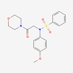 molecular formula C19H22N2O5S B3568860 N-(4-methoxyphenyl)-N-(2-morpholin-4-yl-2-oxoethyl)benzenesulfonamide 